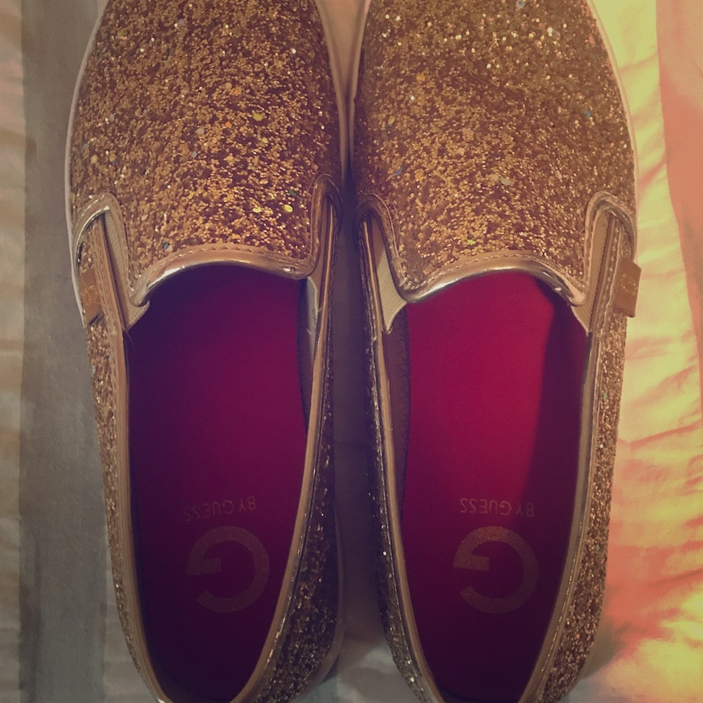 Guess gold shoes size 9